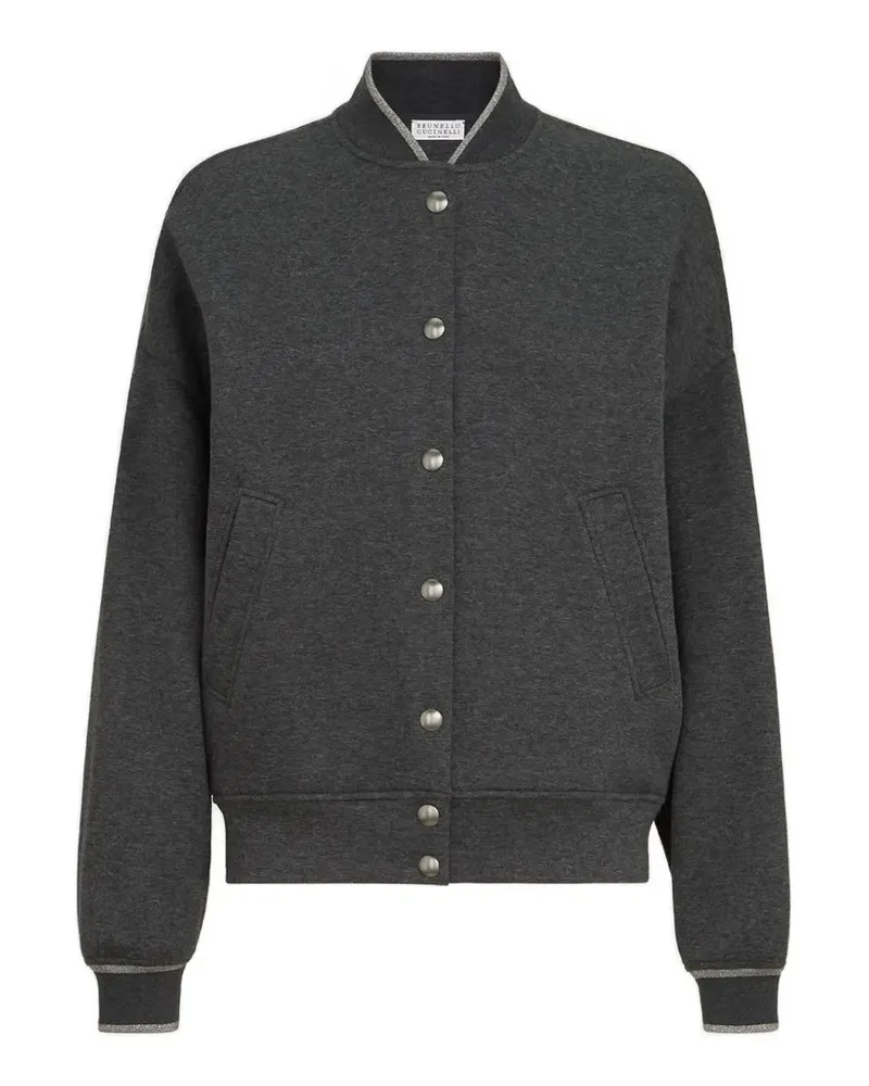 Brunello Cucinelli Techno Bomberjacke aus Baumwolle und Kaschmir - Grau Grau
