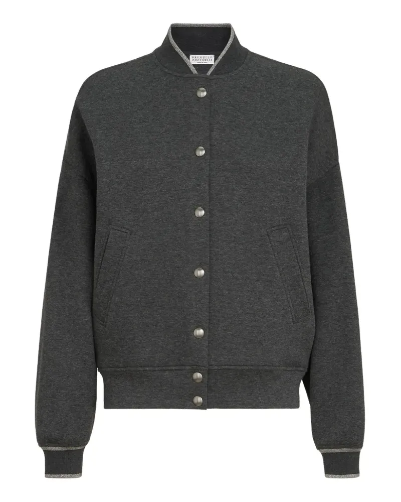 Brunello Cucinelli Techno Bomberjacke aus Baumwolle und Kaschmir - Grau Grau