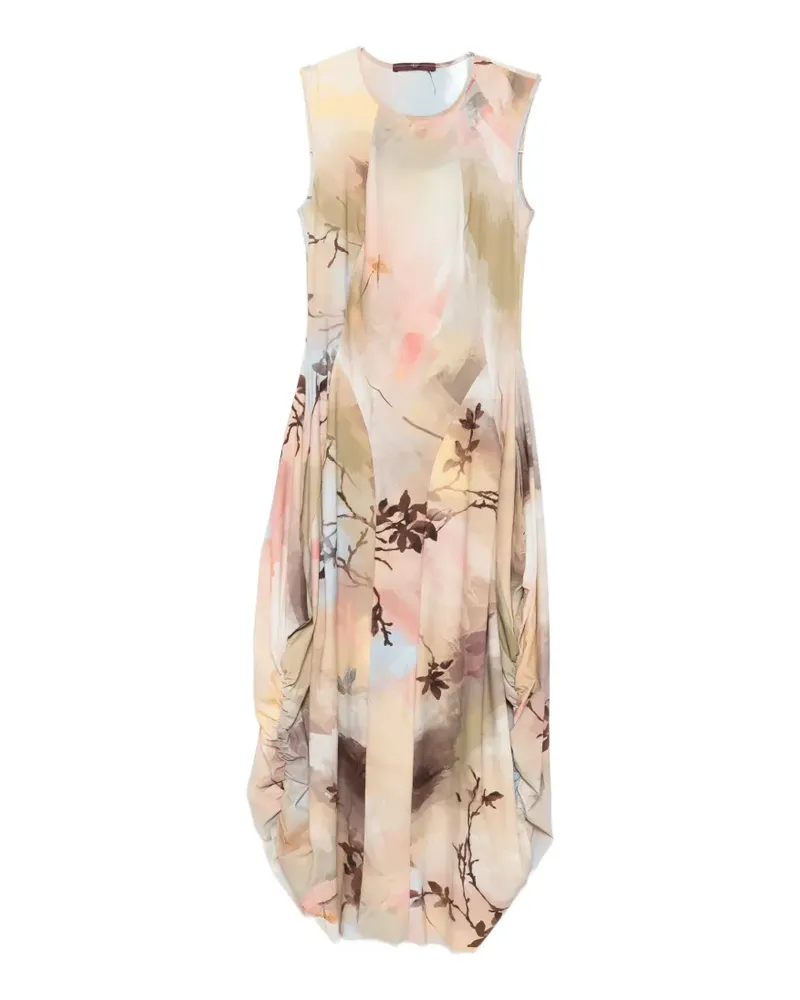 HIGH floral-print midi dress - Nude Nude