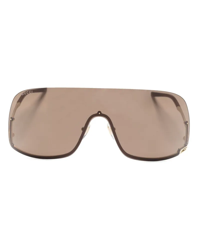 Gucci Square G Sonnenbrille mit Shield-Gestell - Gold Gold