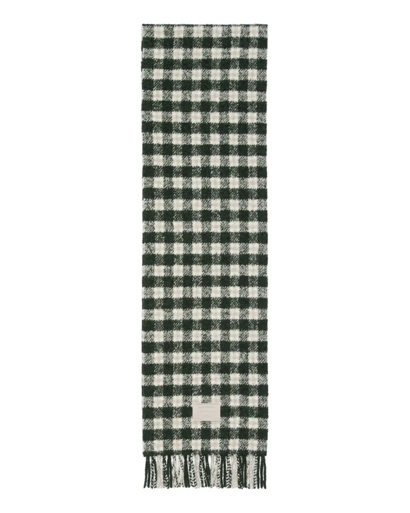 Acne Studios checked fringed scarf - Grün Grün
