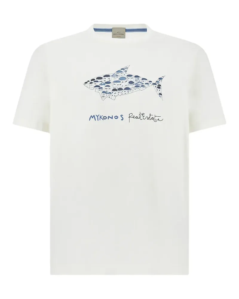 Paul & Shark Mikonos Real Estate print T-shirt - Weiß Weiß