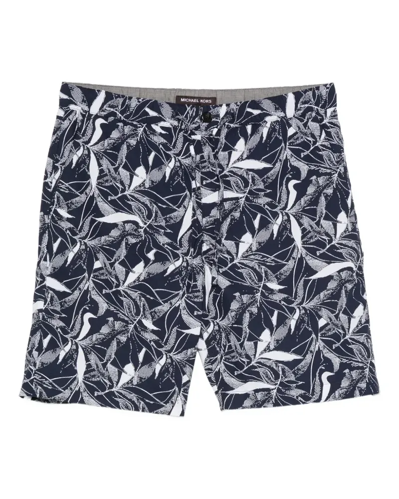 Michael Kors leaf-print drawstring shorts - Blau Blau