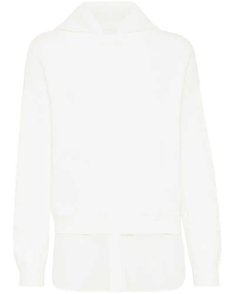 Brunello Cucinelli Hoodie im Layering-Look mit Monili-Detail - Weiß Weiß