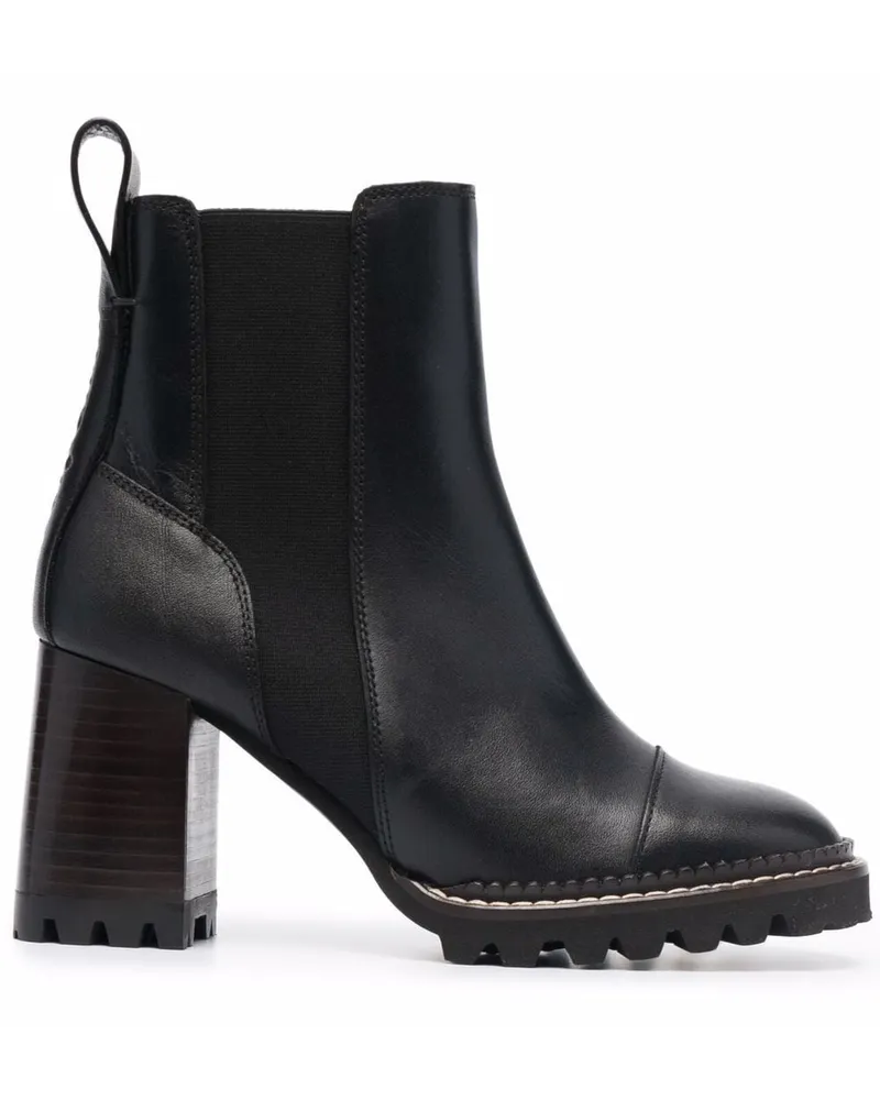 See by Chloé Stiefeletten mit Blockabsatz - Schwarz Schwarz