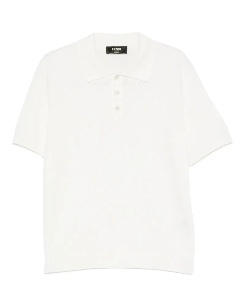 Fendi crochet polo shirt - Nude Nude
