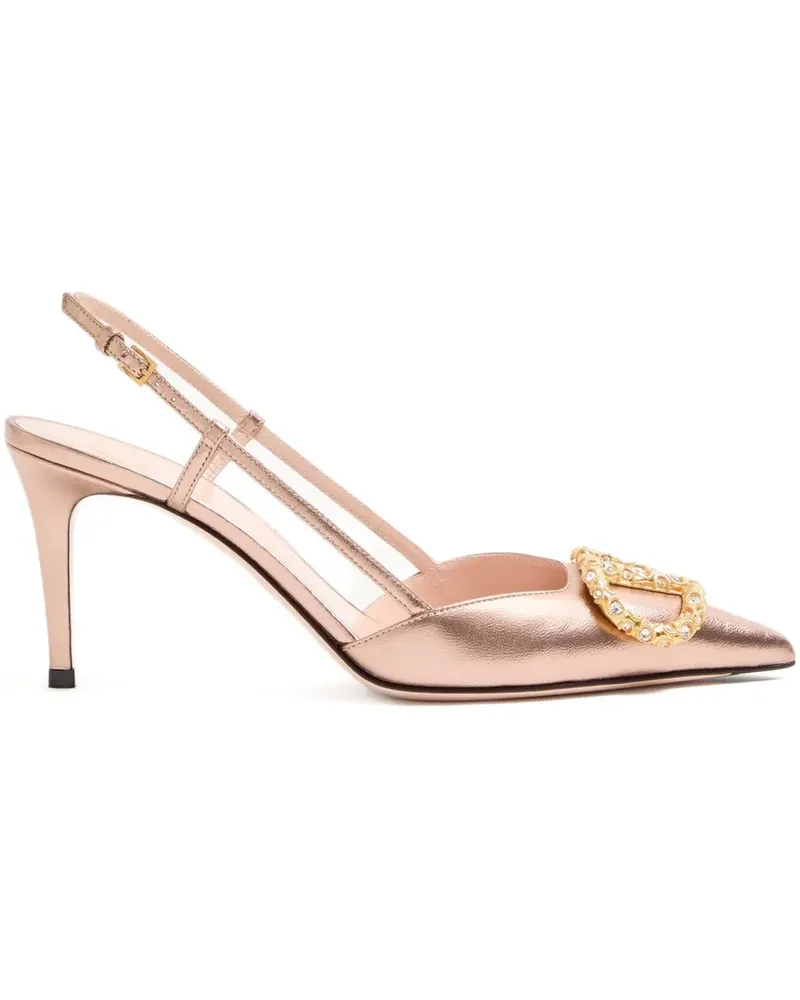 Valentino Garavani 80mm VLogo Signature slingback pumps - Rosa Rosa