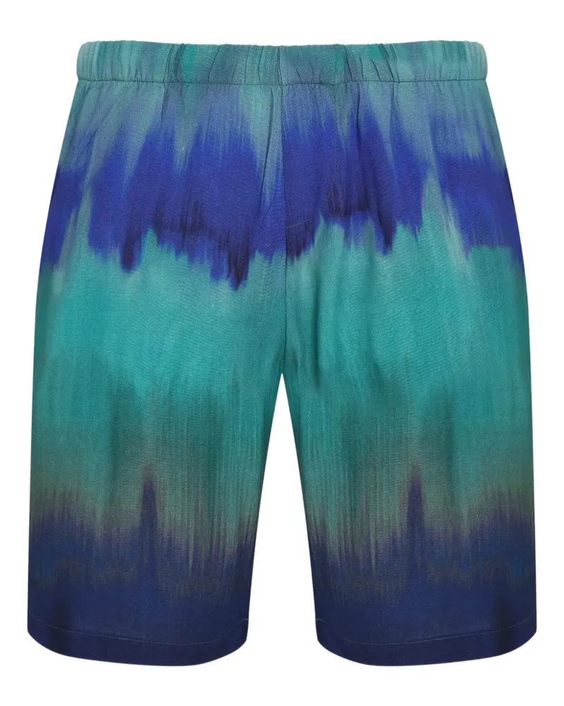 Amir Slama Shorts mit Batikmuster - Blau Blau