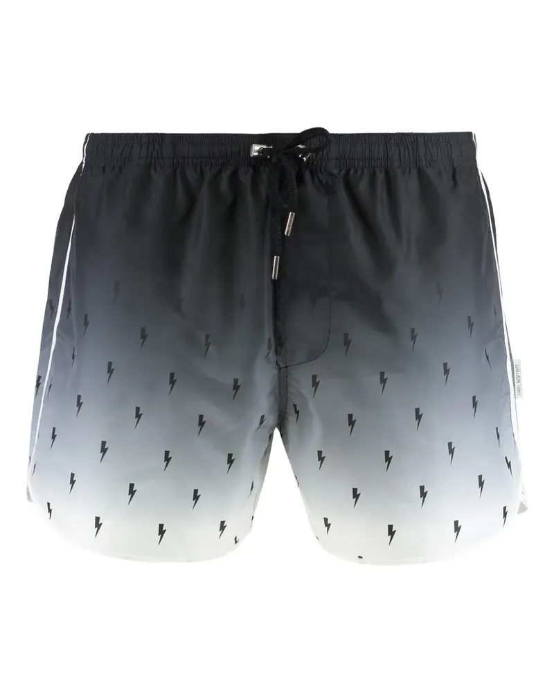 Neil Barrett Badeshorts mit Screen-Print - Schwarz Schwarz