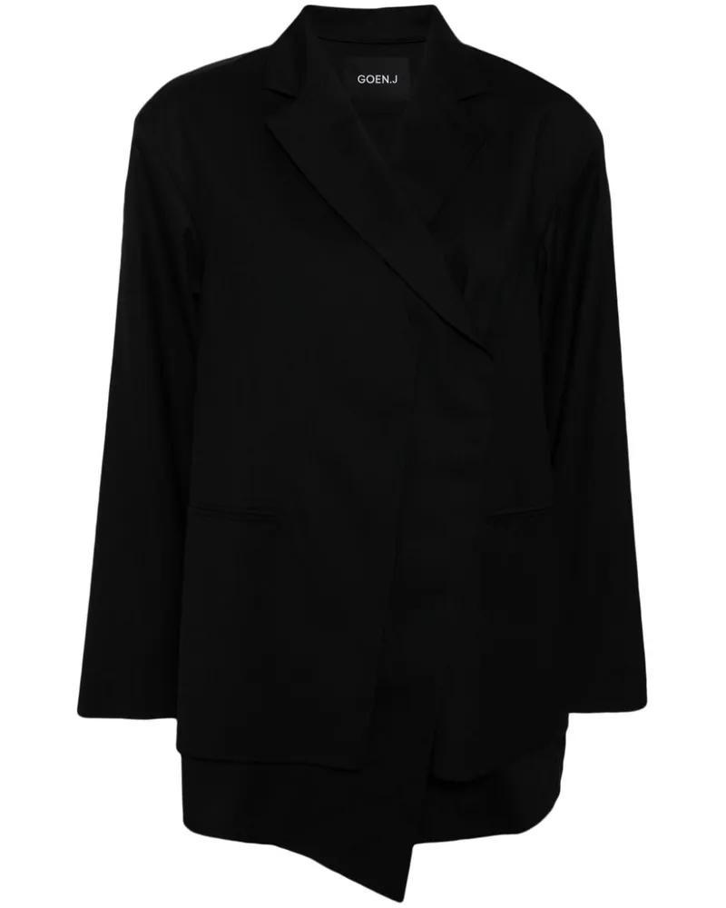 GOEN.J Einreihiger Blazer im Layering-Look - Schwarz Schwarz