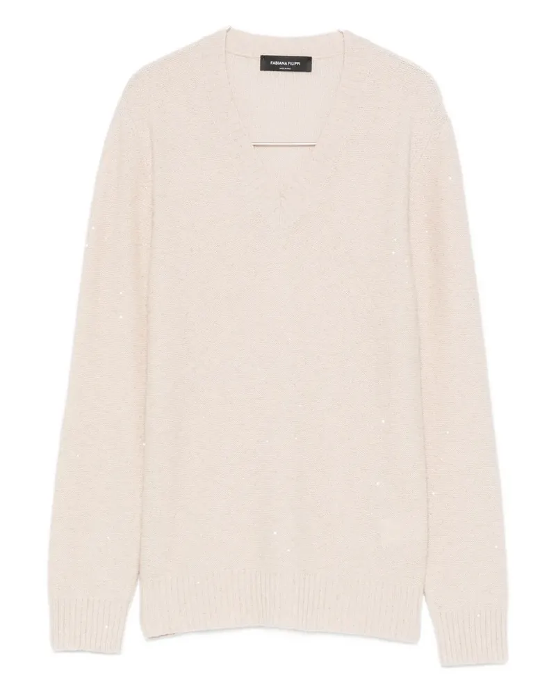 Fabiana Filippi Pullover mit V-Ausschnitt - Nude Nude