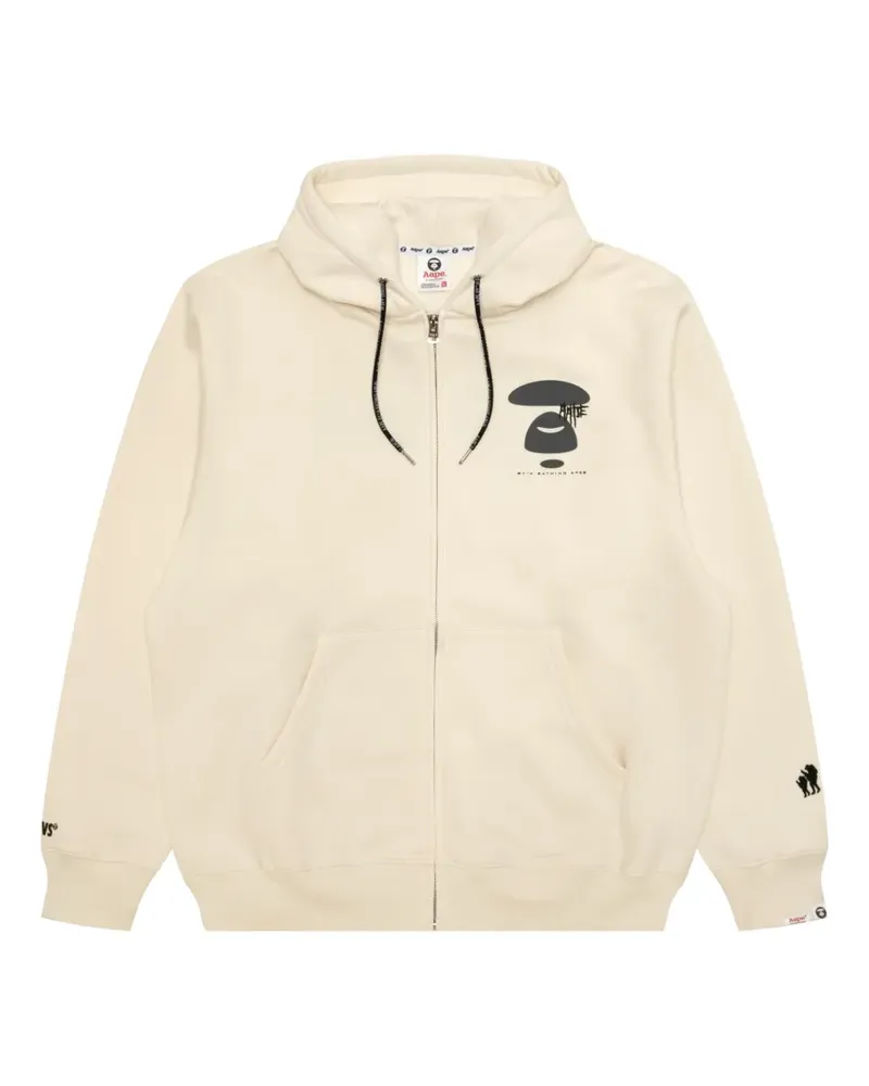 BAPE Kapuzenjacke mit Moonface-Print - Nude Nude