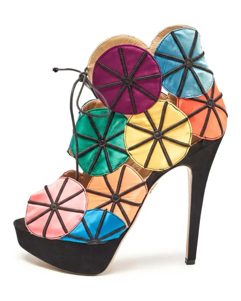 Charlotte Olympia Sandalen mit Sonnenschirm-Patch - Gelb Gelb