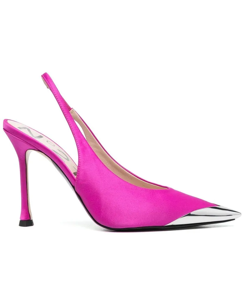 N° 21 Slingback-Pumps mit Kontrastkappe 110mm Rosa