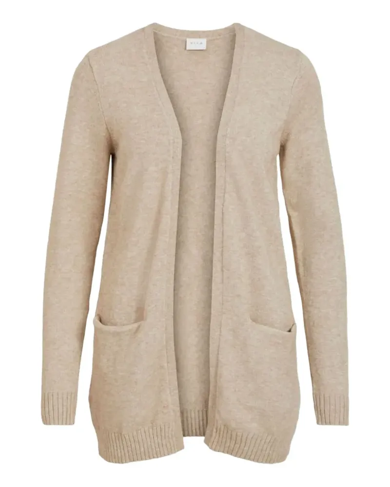 Vila Fein gestrickter Cardigan mit aufgesetzter Tasche - Nude Nude