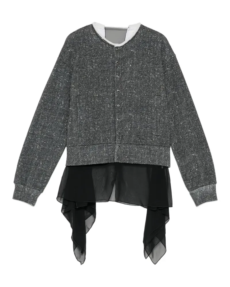 Undercover Cardigan mit Fischgrätenmuster - Grau Grau