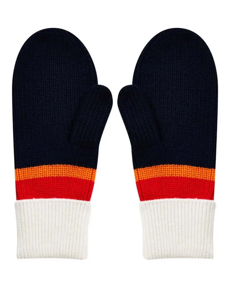 Michael Kors x Ellesse logo-detail striped mittens - Blau Blau