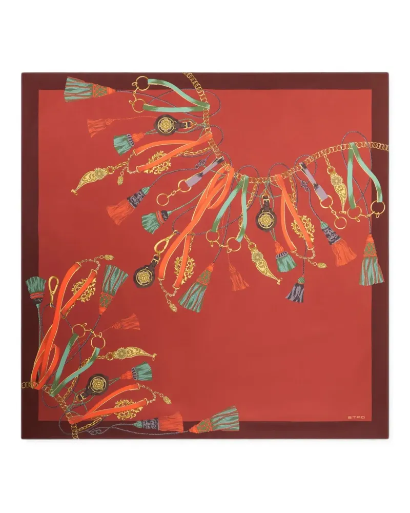 Etro Seidenschal mit Anhänger - Rot Rot
