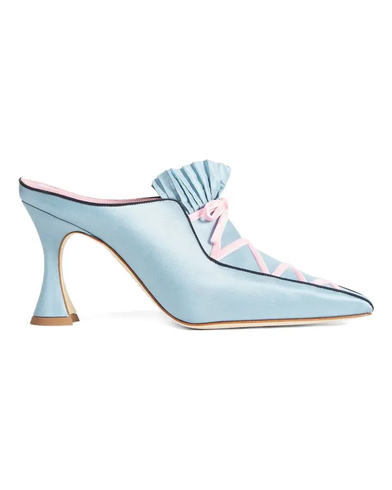 Manolo Blahnik Gerüschte Pleneuf Mules mit Schnürung - Blau Blau