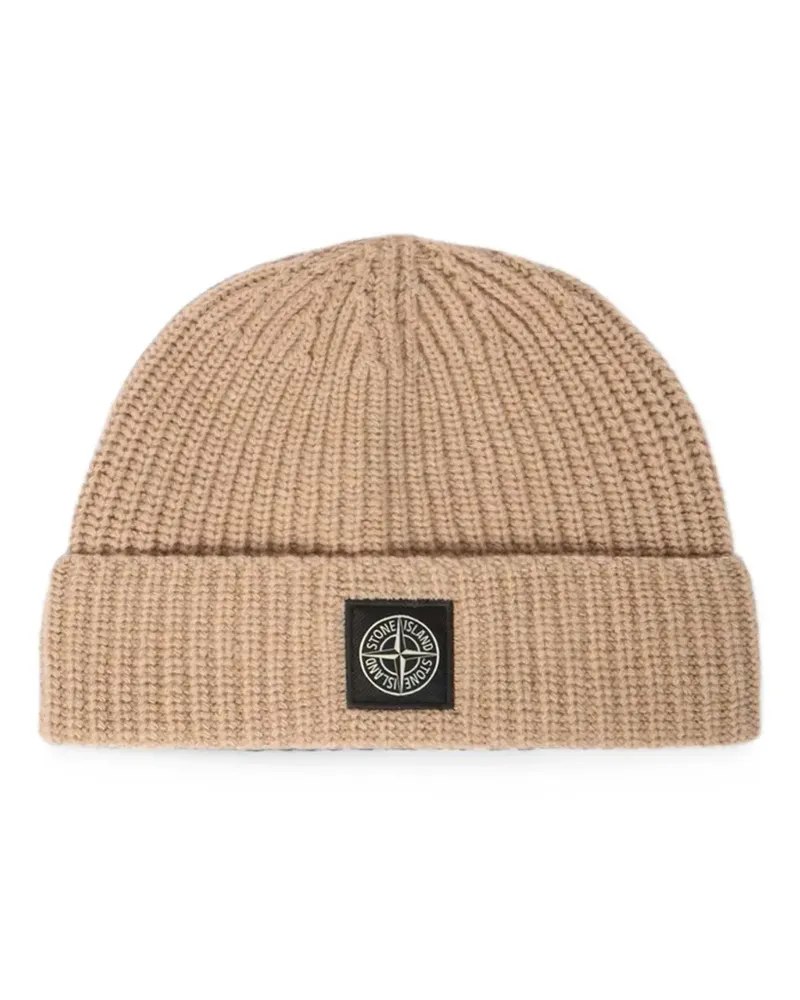 Stone Island Beanie mit Logo-Patch - Nude Nude
