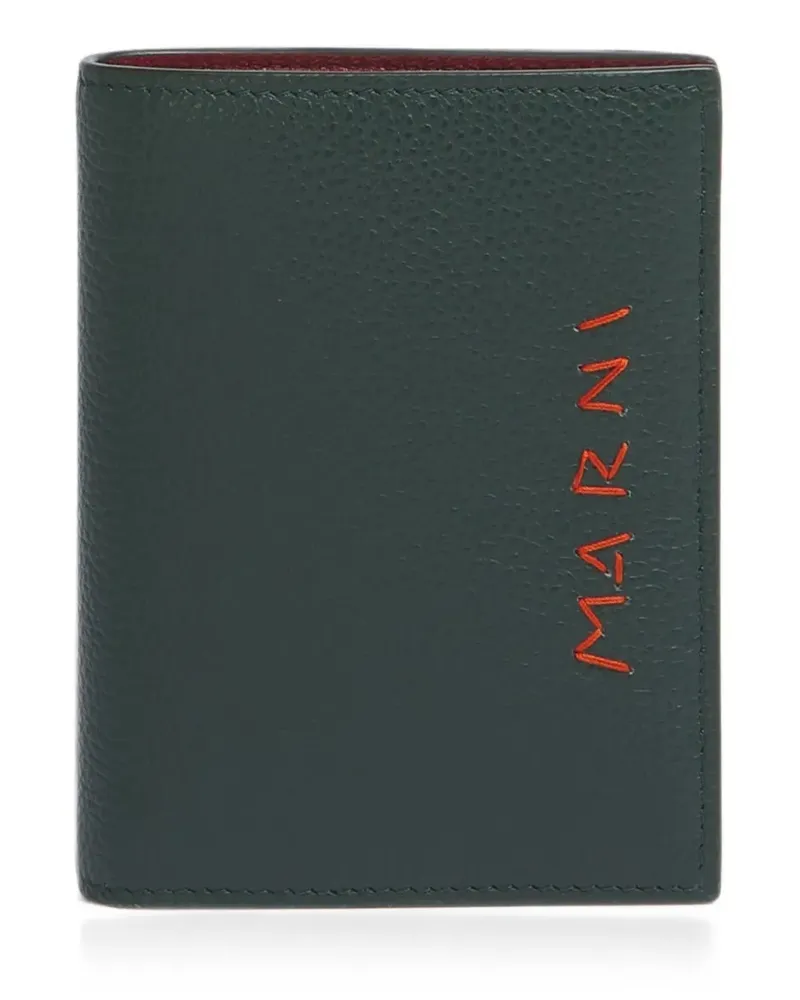 Marni Mending Logo Bifold Portemonnaie - Grün Grün