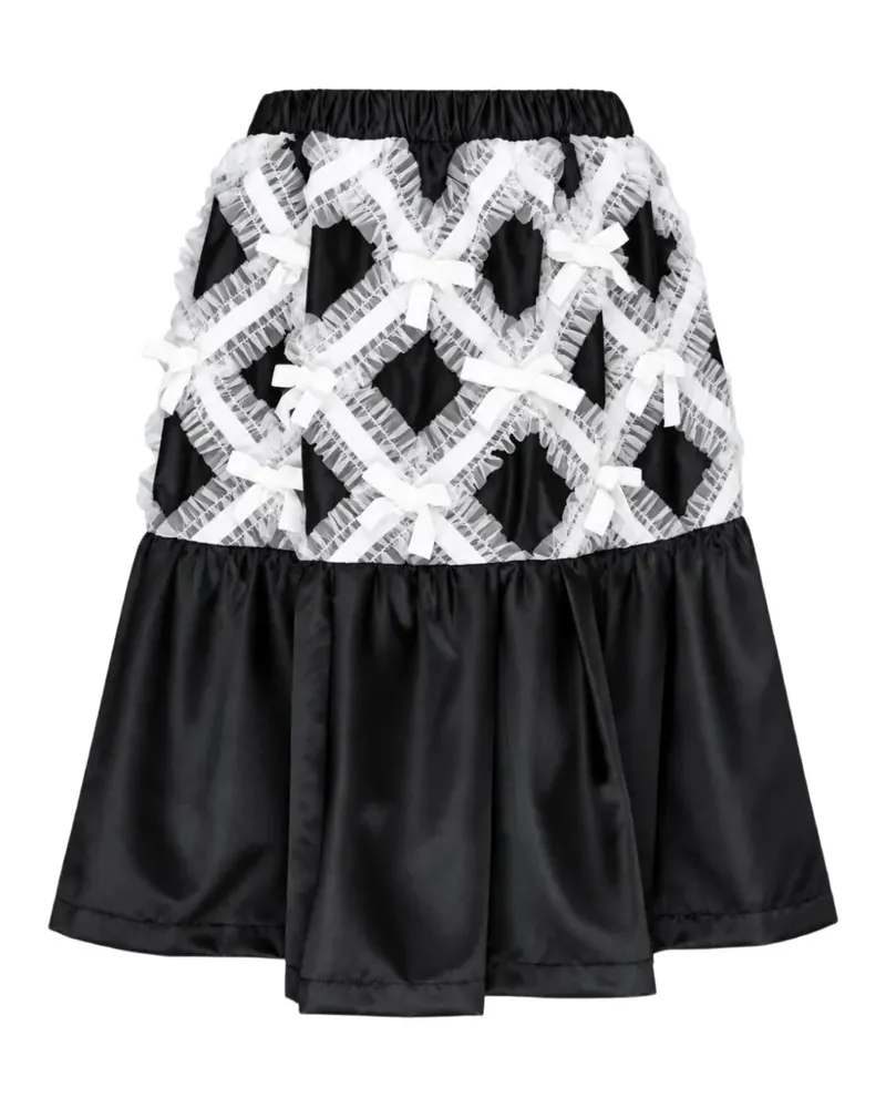 Comme des Garçons bow-embellished ruffled midi skirt - Schwarz Schwarz