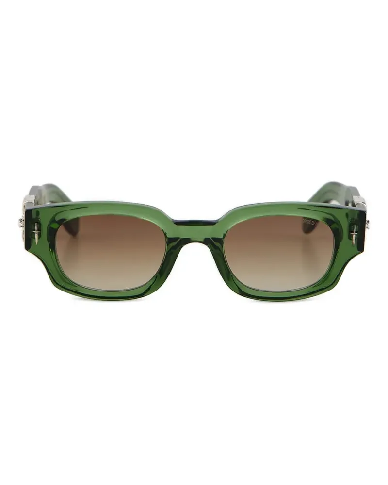 Cutler and Gross Eckige Sonnenbrille mit Adlerdetail - Grün Grün