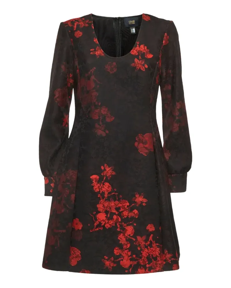 Roberto Cavalli floral-print lace mini dress - Schwarz Schwarz