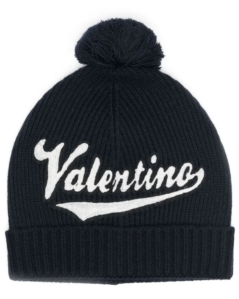 Valentino Garavani Bommelmütze mit Logo-Stickerei - Blau Blau