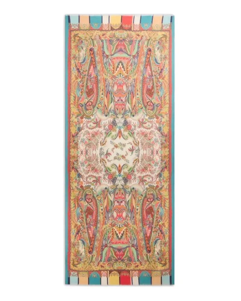 Etro paisley-foliage scarf - Orange Orange