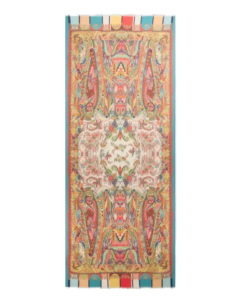 Etro paisley-foliage scarf - Orange Orange