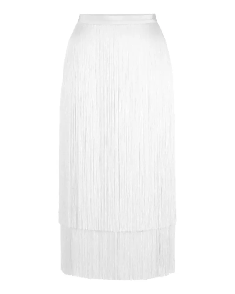 Elisabetta Franchi grosgrain fringe skirt - Weiß Weiß