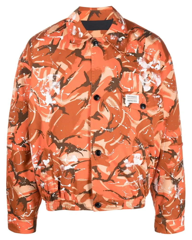Martine Rose Bomberjacke mit Camouflage-Print - Orange Orange