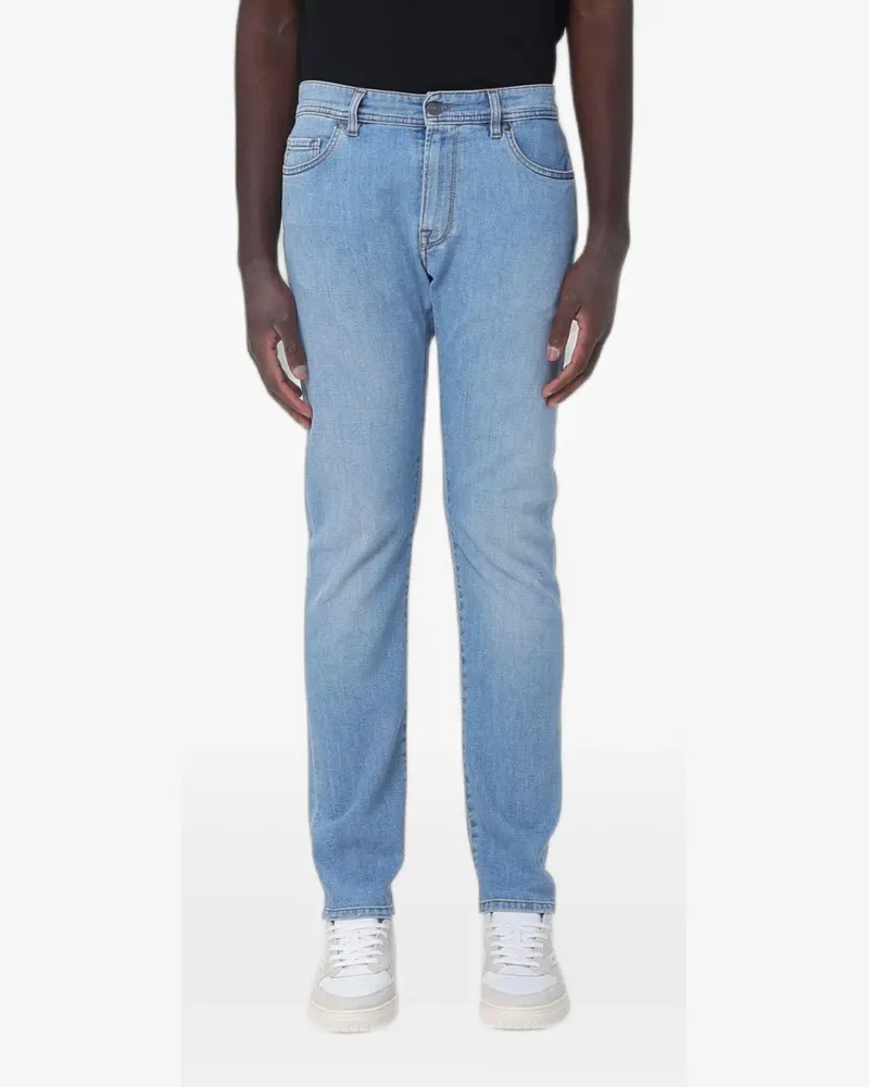 Brooksfield Schmale Jeans im Five-Pocket-Design - Blau Blau