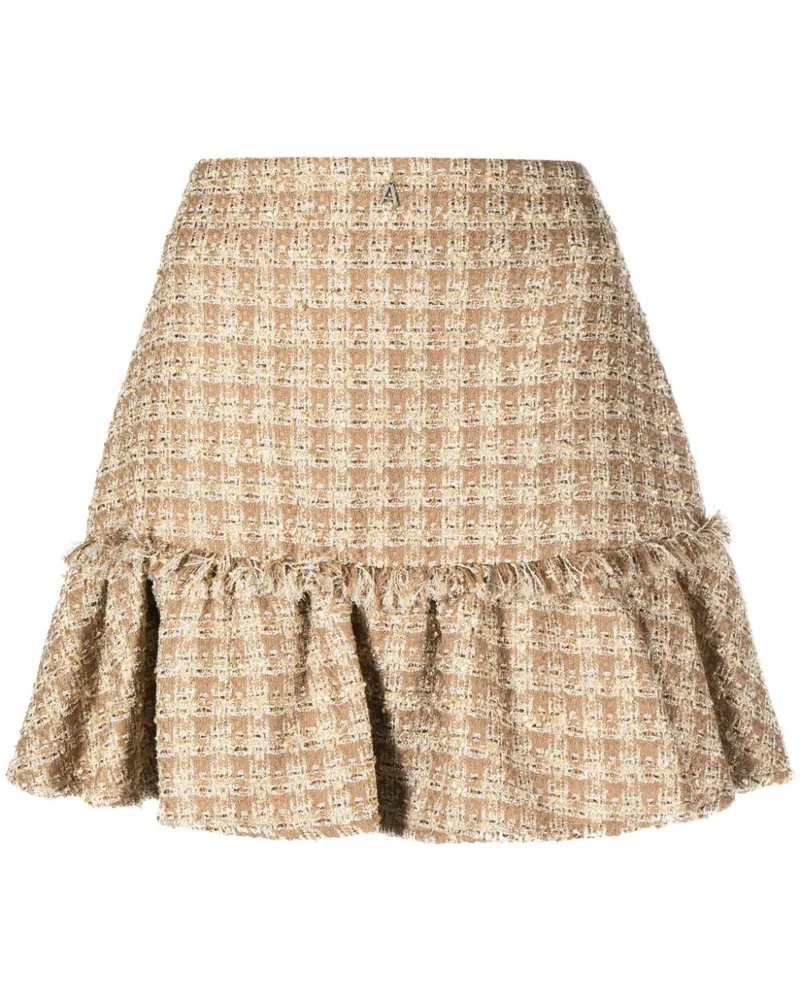 Twin-Set Bouclé-Rock in A-Linie - Gold Gold