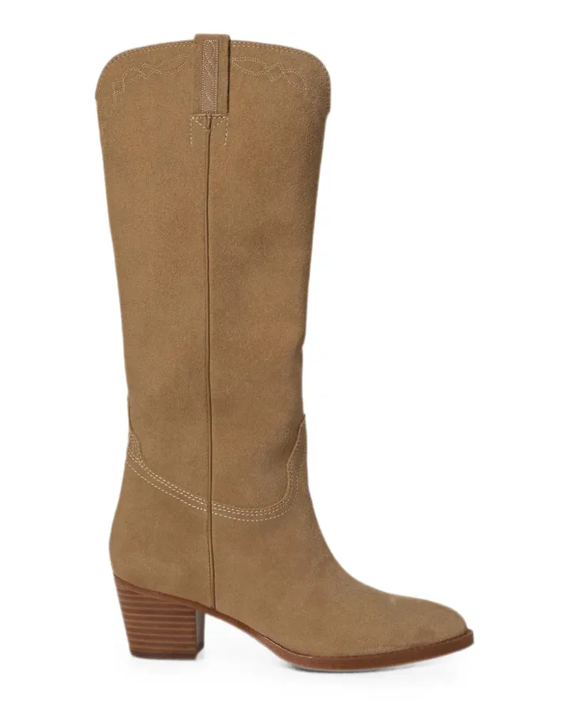 Ralph Lauren Harpher Stiefel aus Wildleder - Nude Nude