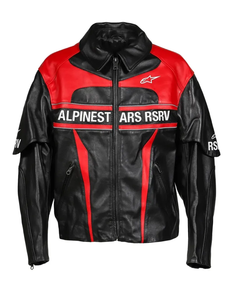 Alpinestars RSRV logo-print leather biker jacket - Schwarz Schwarz