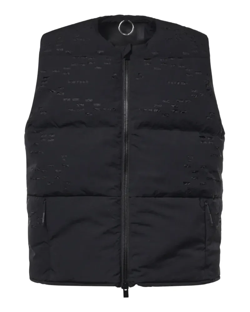 Heliot Emil perforated padded gilet - Schwarz Schwarz