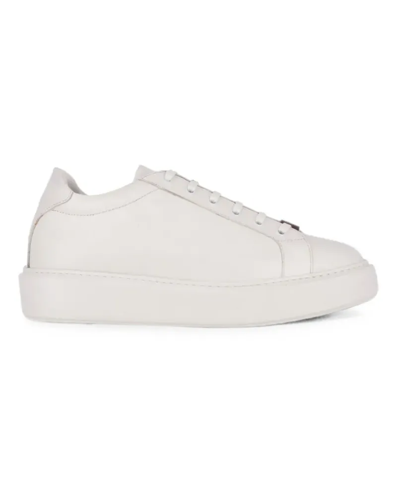 Isaia logo-embroidered platform sneakers - Weiß Weiß