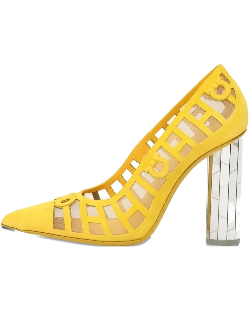 Ferragamo 105mm leather heeled pumps - Gelb Gelb