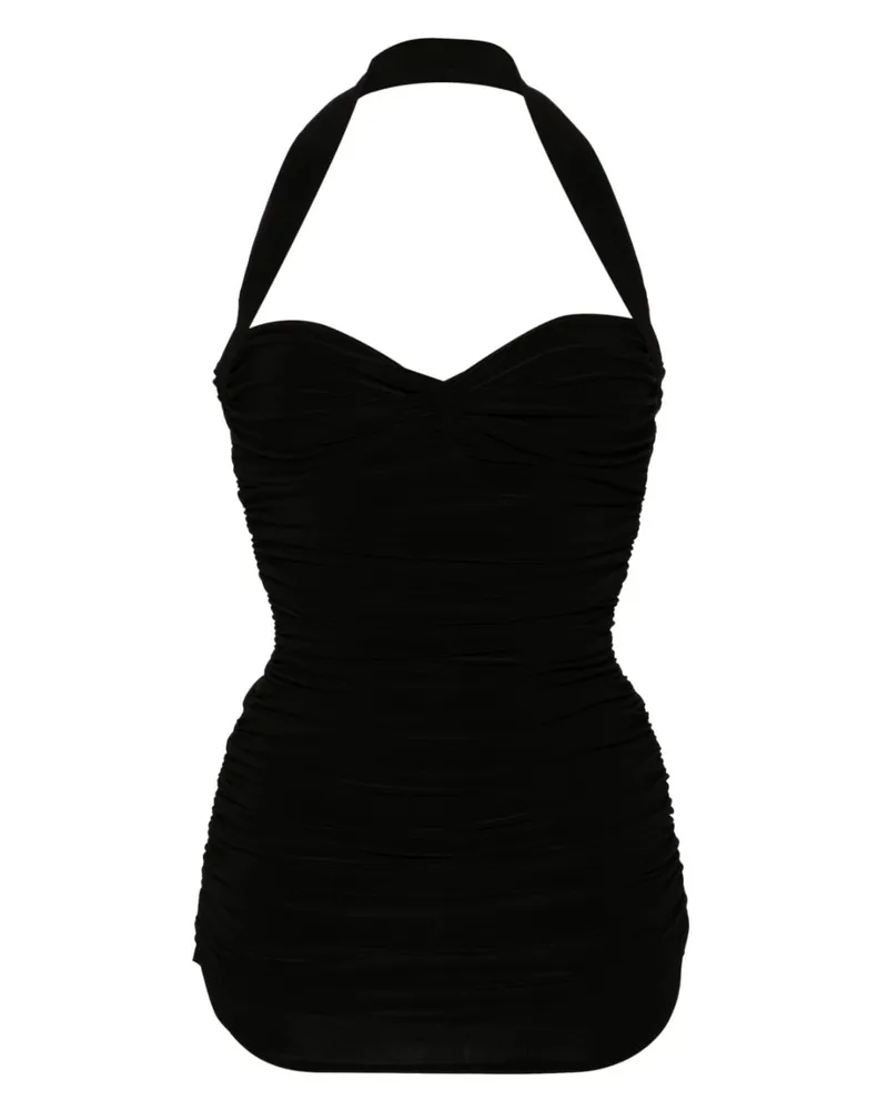 Norma Kamali Bill Mio Badekleid mit Rüschen - Schwarz Schwarz