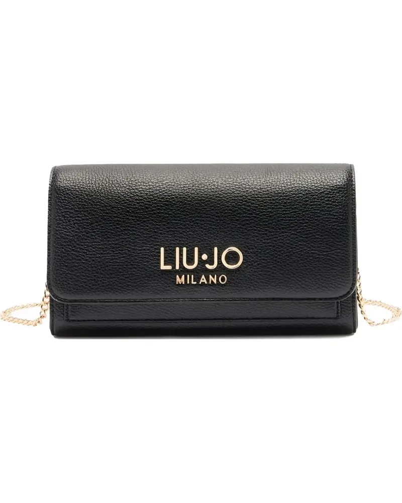 Liu Jo Clutch mit Logo-Schild - Schwarz Schwarz