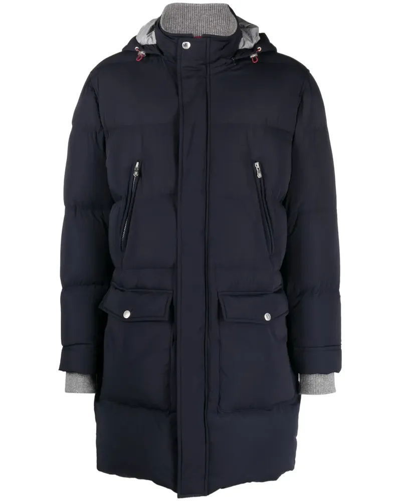 Brunello Cucinelli Gefütterter Kapuzenmantel - Blau Blau