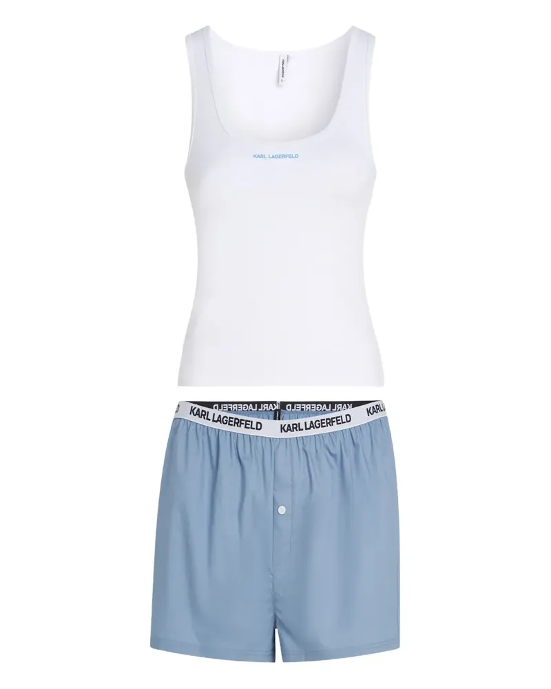 Karl Lagerfeld Pyjama mit Logo-Detail - Blau Blau