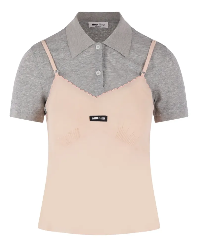 Miu Miu cotton polo top - Grau Grau