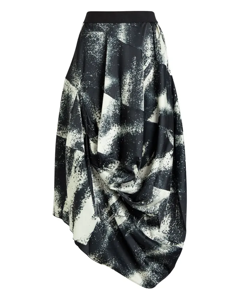 HIGH Midirock mit abstraktem Print - Schwarz Schwarz
