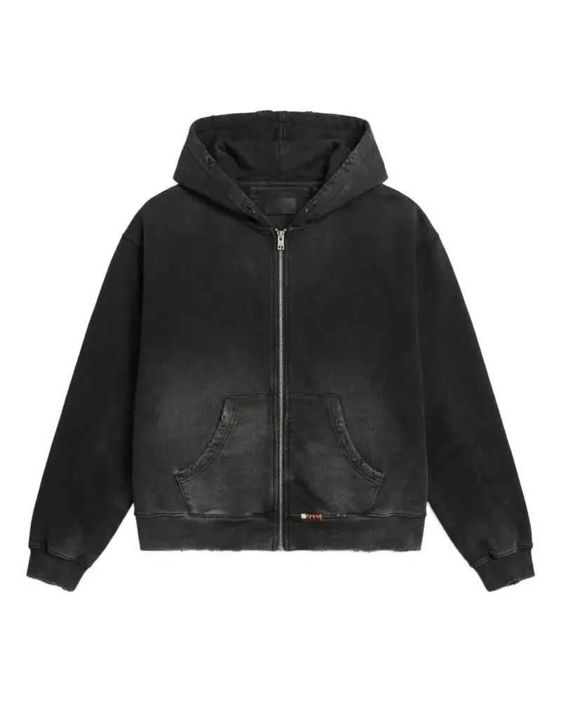 PAURA Arabica faded-effect full-zip hoodie - Schwarz Schwarz