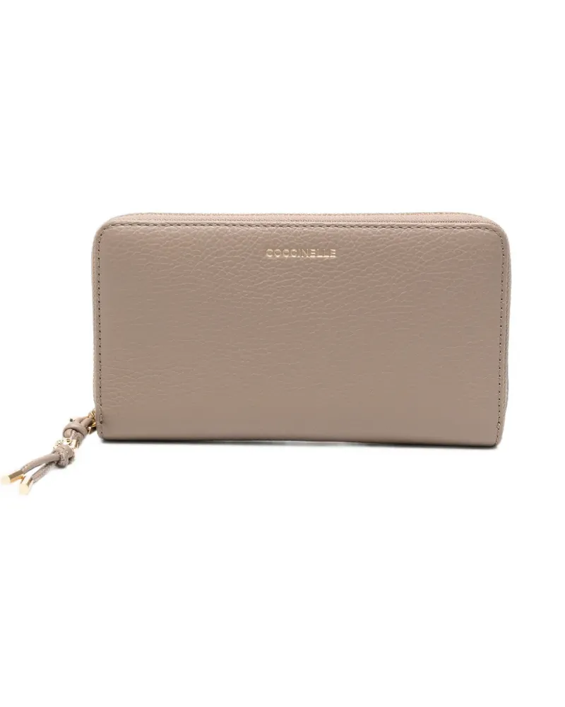 Coccinelle grained leather wallet - Nude Nude