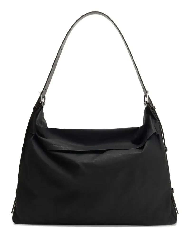 Christophe Lemaire Mittelgroße Tasche mit Lederriemen - Schwarz Schwarz