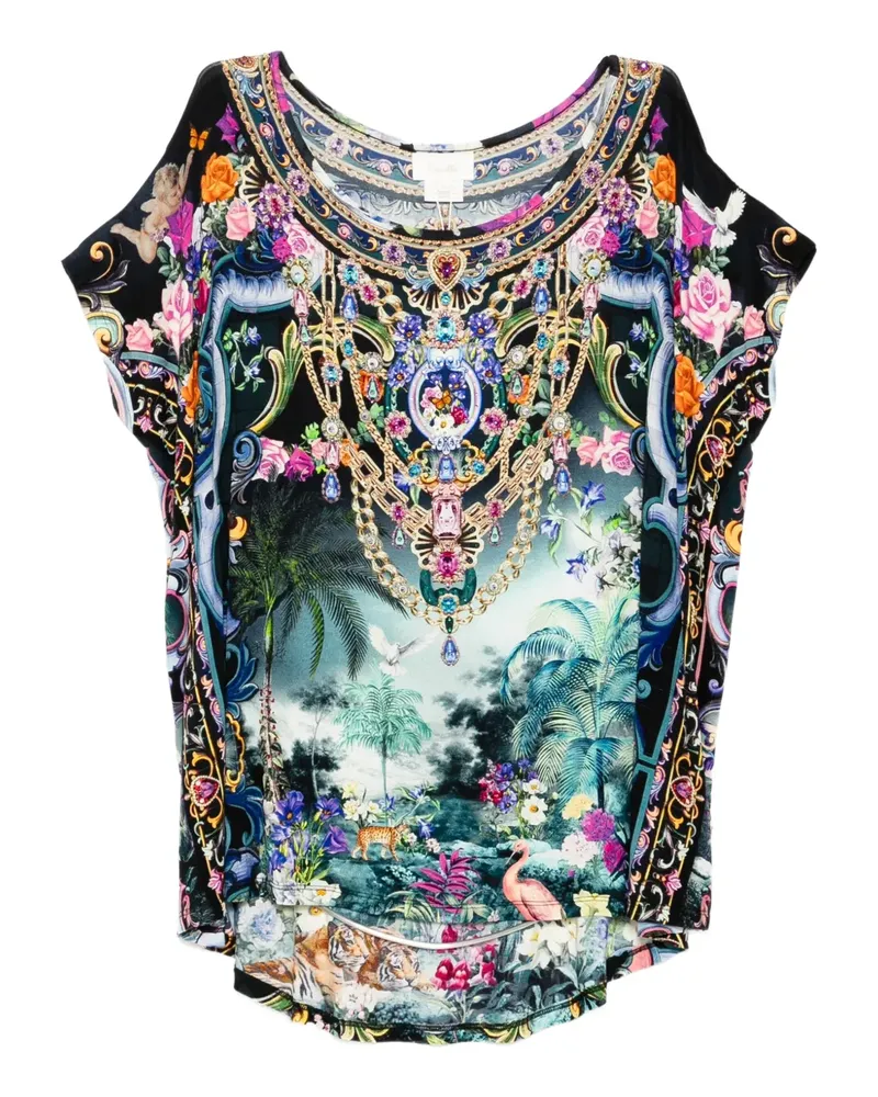 Camilla Basked in Baroque T-Shirt - Blau Blau